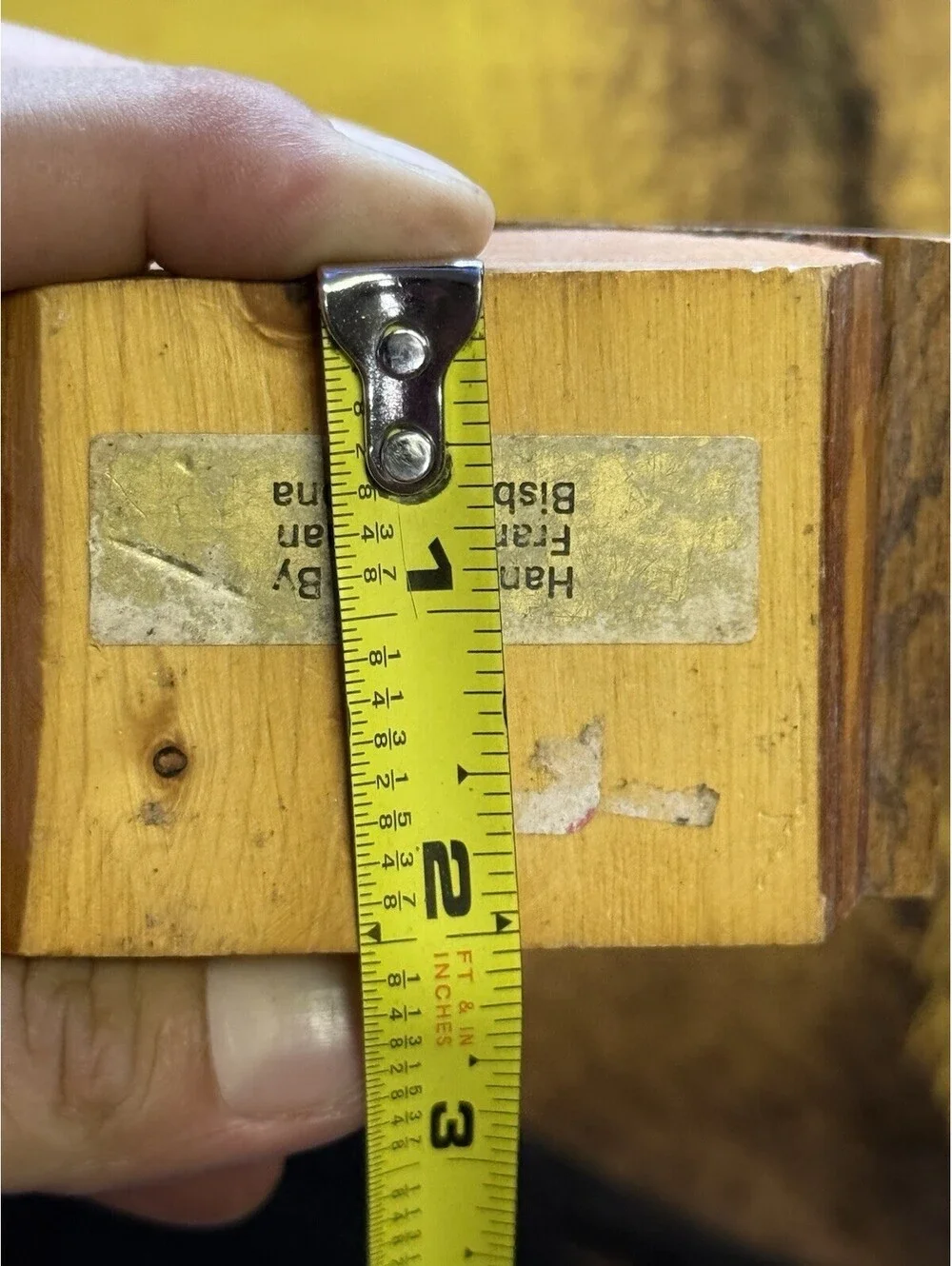 Vintage Frank Bateman Bisbee AZ Handcrafted Wood Mini Quartz Clock 3x3